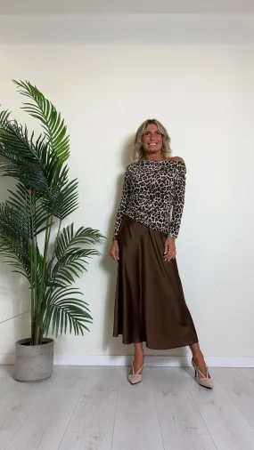 DAFNE - AZ953702P19 - MAGLIA/TOP ANIMALIER DRAPPEGGIO ASIMMETRICO