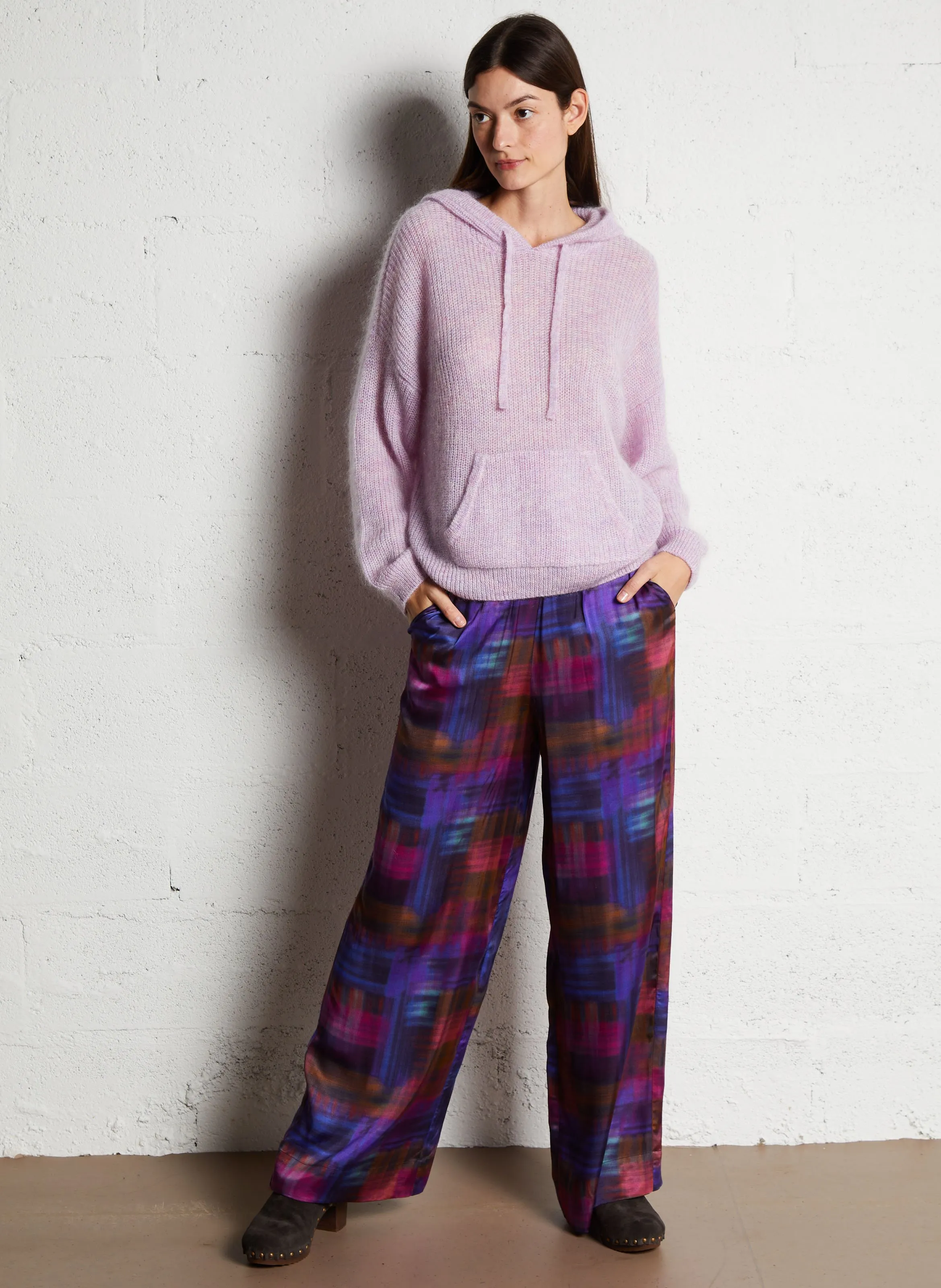  DES PETITS HAUTS   EVANOU - Pantaloni ampi stampati in satinato | Multicolore